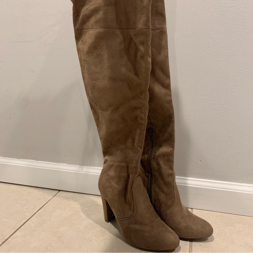 Thigh High Tan Suede Boots